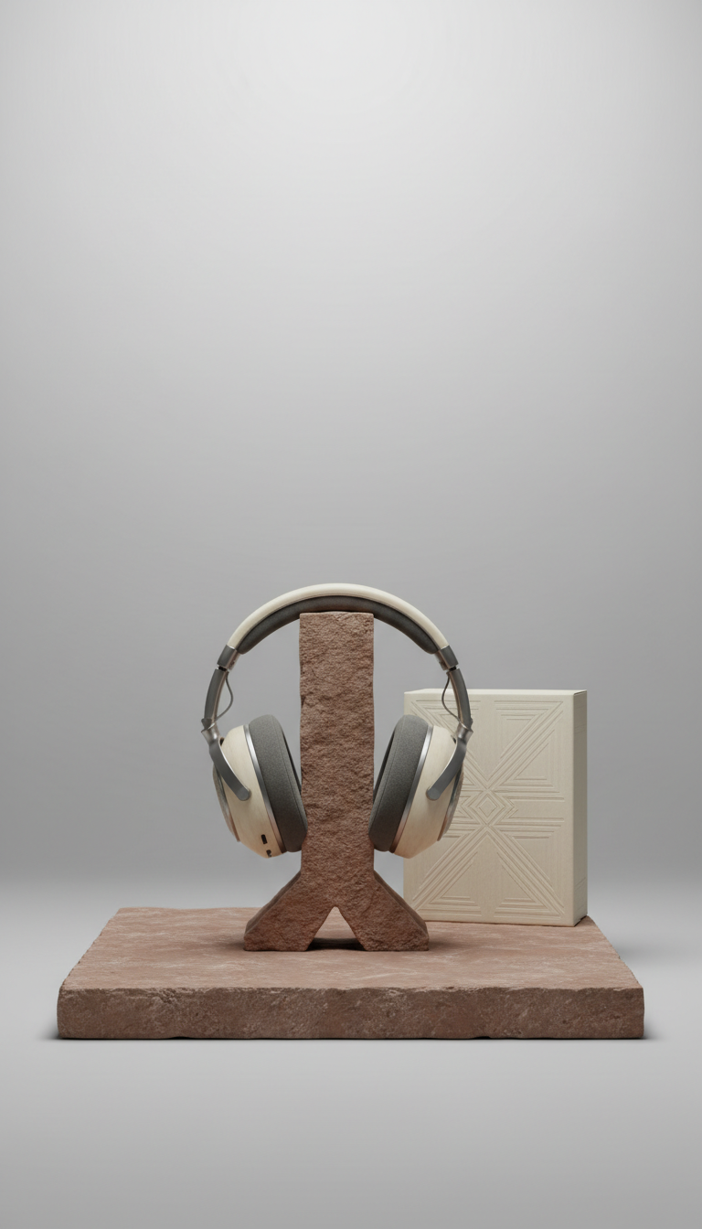 Ivory-Toned Over-Ear Headphones — Mammoth Ivory Accents, Luxury Audio